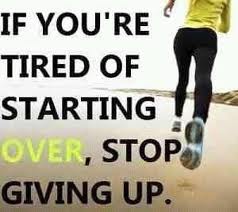 never giving up!
