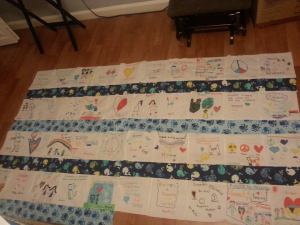 quilt being finished